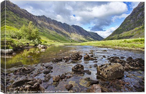 Glencoe River View Canvas Print by Andy Anderson