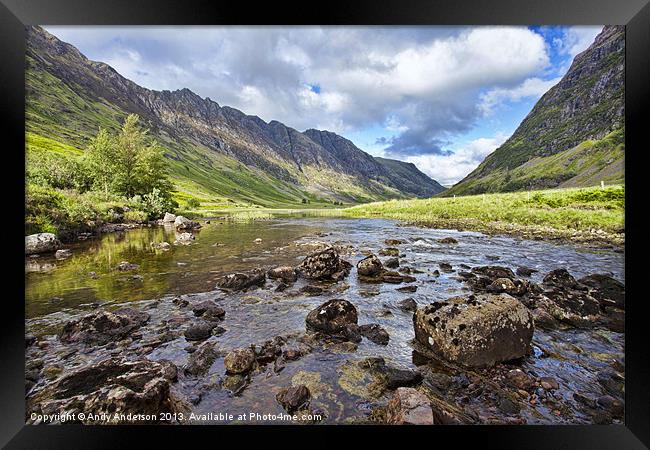 Glencoe River View Framed Print by Andy Anderson