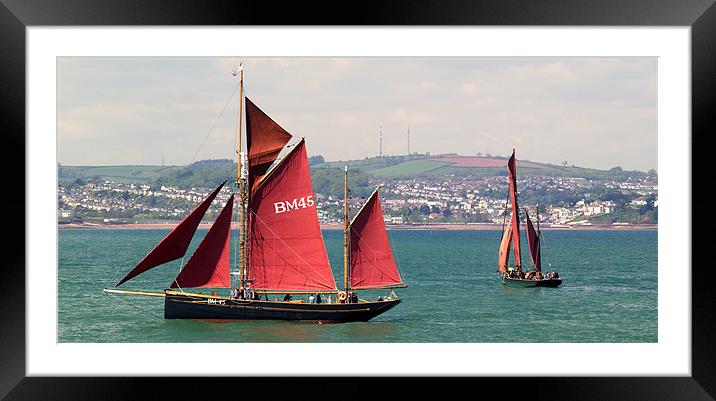 Brixham Sailing Trawlers Framed Mounted Print by Peter F Hunt