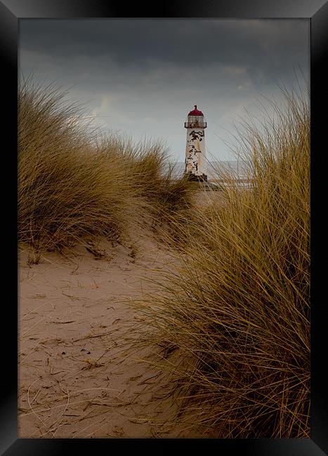 Talacre Beach Lighthouse Framed Print by Steve Jackson