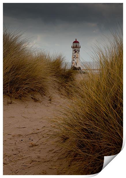 Talacre Beach Lighthouse Print by Steve Jackson