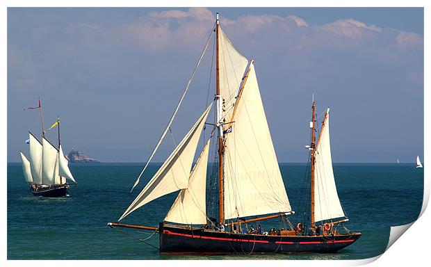 White Sails Print by Peter F Hunt