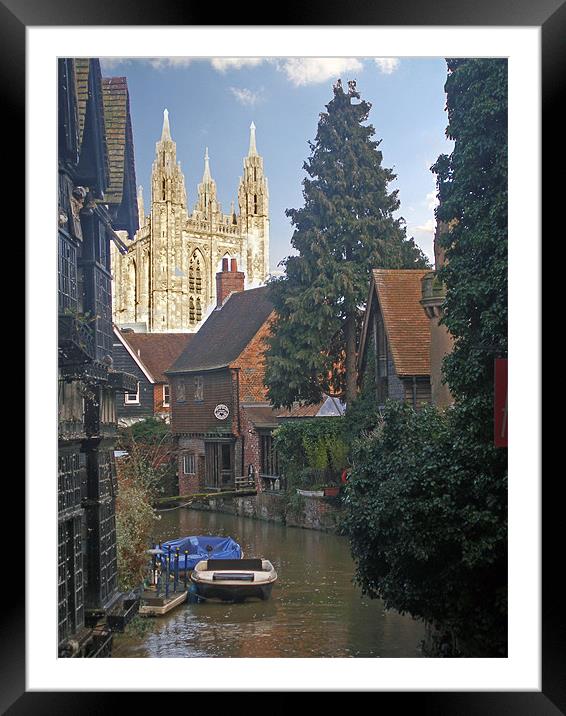 Canterbury Cathedral Scene Framed Mounted Print by Reg Dobson
