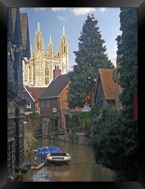 Canterbury Cathedral Scene Framed Print by Reg Dobson