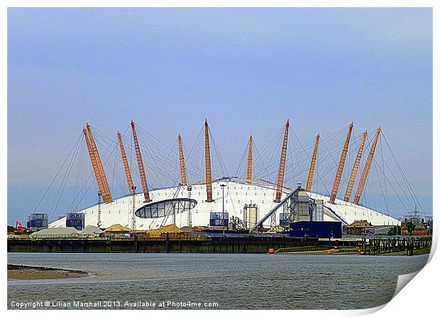 The Millenium Dome. Print by Lilian Marshall