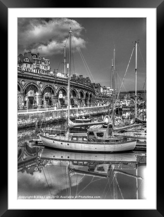 Ramsgate Harbour in mono Framed Mounted Print by Thanet Photos