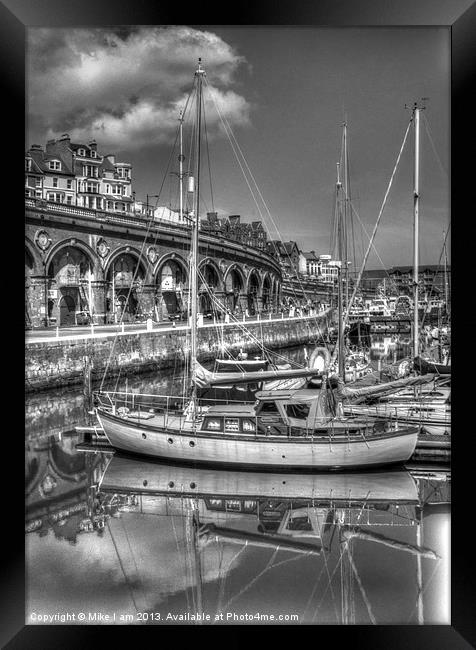 Ramsgate Harbour in mono Framed Print by Thanet Photos