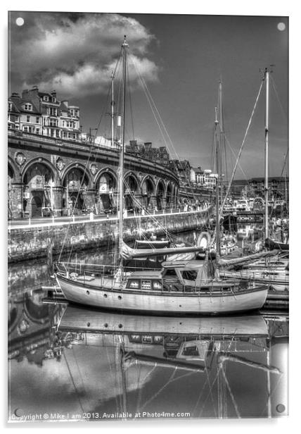 Ramsgate Harbour in mono Acrylic by Thanet Photos