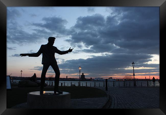 Billy Fury Statue Framed Print by phillip murphy