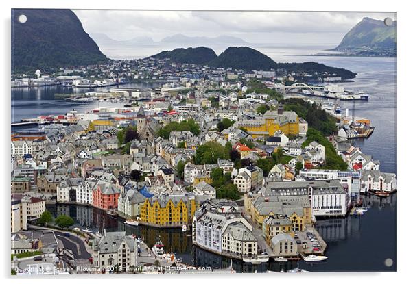 Alesund from high up Acrylic by Steven Plowman