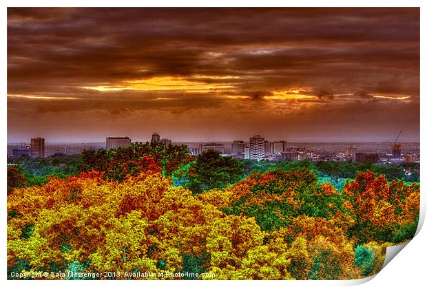 Croydon Sunset Print by Sara Messenger