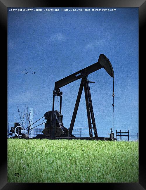 Oil Pump Jack Framed Print by Betty LaRue