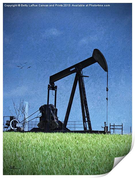 Oil Pump Jack Print by Betty LaRue