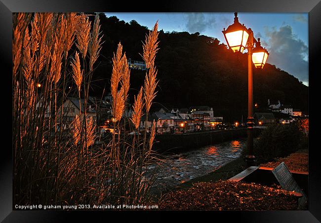 Lynmouth by Lamplight Framed Print by graham young