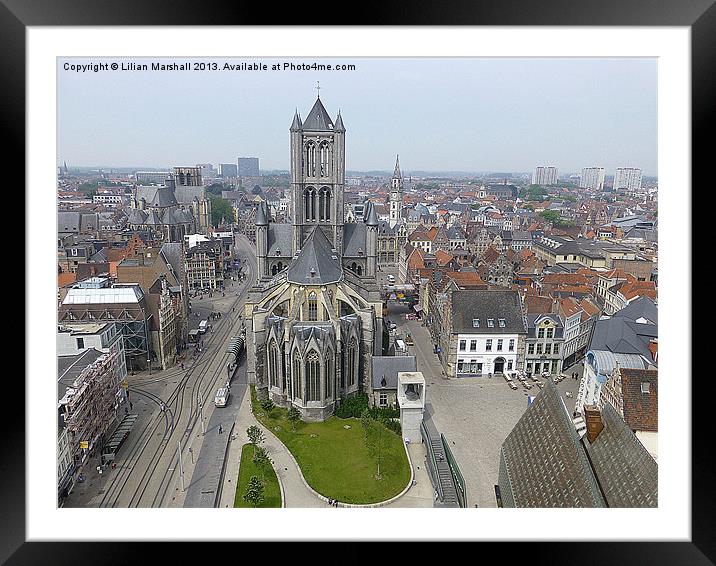 Ghent- Belgium Framed Mounted Print by Lilian Marshall