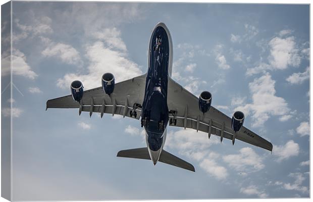 Airbus A380 overhead Canvas Print by P H