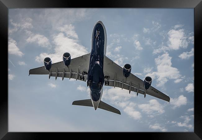 Airbus A380 overhead Framed Print by P H