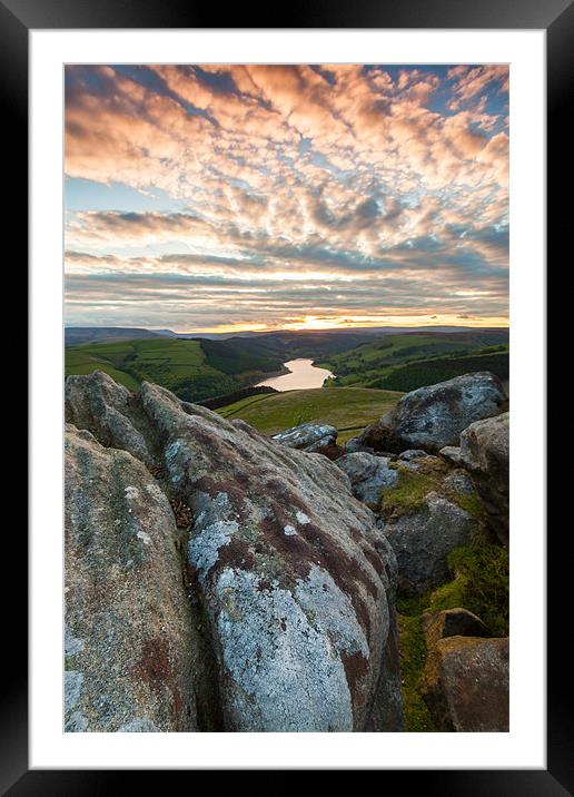 Sunset Over Ladybower Reservoir Framed Mounted Print by Jonathan Swetnam