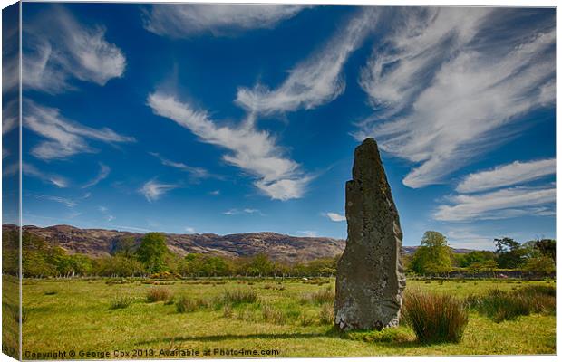 Standing Stone at Lochbuie, Mull Canvas Print by George Cox