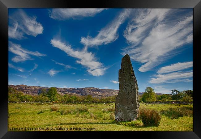 Standing Stone at Lochbuie, Mull Framed Print by George Cox