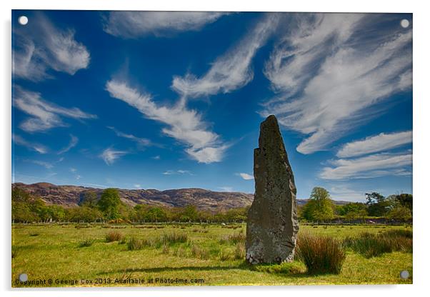 Standing Stone at Lochbuie, Mull Acrylic by George Cox