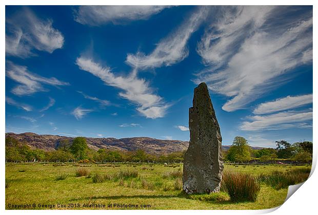 Standing Stone at Lochbuie, Mull Print by George Cox