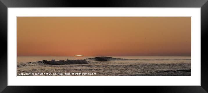 Sunset and waves Framed Mounted Print by Ian Jones