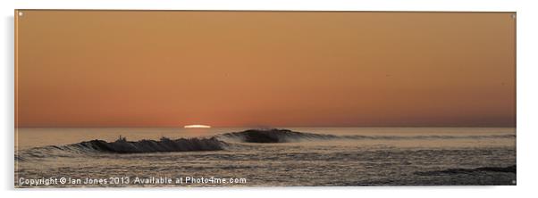 Sunset and waves Acrylic by Ian Jones