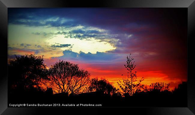 Multi Coloured Sky Framed Print by Sandra Buchanan
