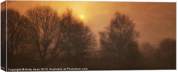 Misty sunrise Canvas Print by Andy dean