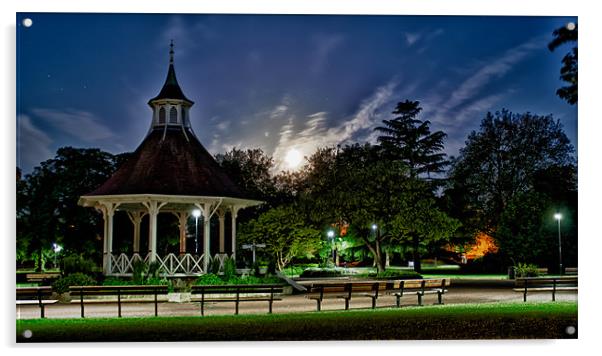 Supermoon Over Chapelfield Gardens Acrylic by Rus Ki