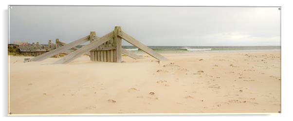 Lossiemouth East beach wave breakers Acrylic by Lloyd Fudge