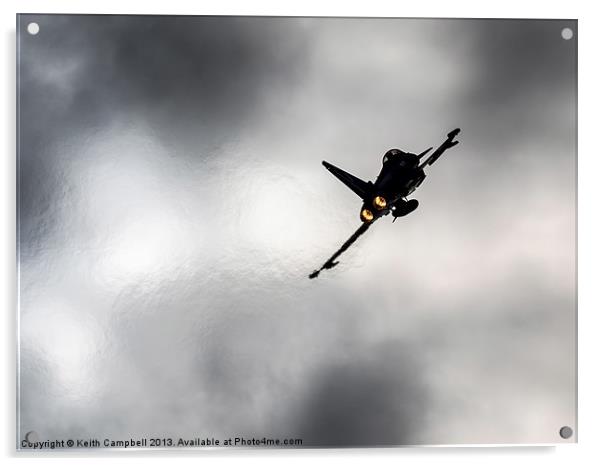 RAF Typhoon climbing away Acrylic by Keith Campbell