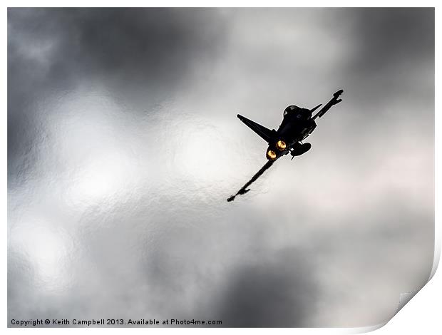 RAF Typhoon climbing away Print by Keith Campbell