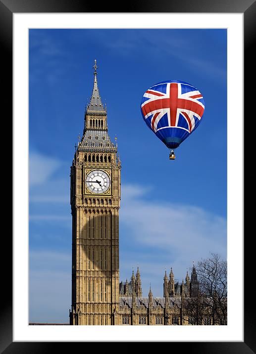 Big Ben and Balloon Framed Mounted Print by Peter Cope
