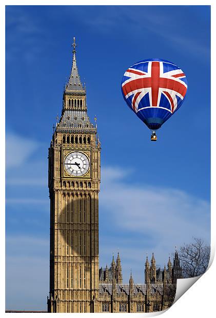 Big Ben and Balloon Print by Peter Cope
