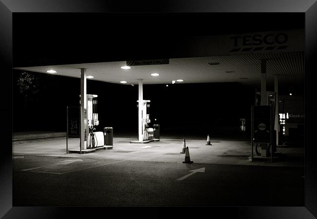 petrol at night Framed Print by tom crockford