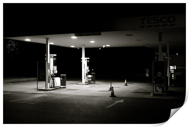petrol at night Print by tom crockford