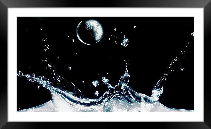 Water world minimal Framed Mounted Print by stewart oakes