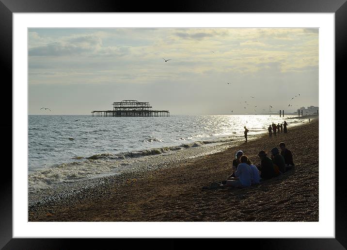 Brighton, West pier on a lazy afternoon Framed Mounted Print by Levente Baroczi
