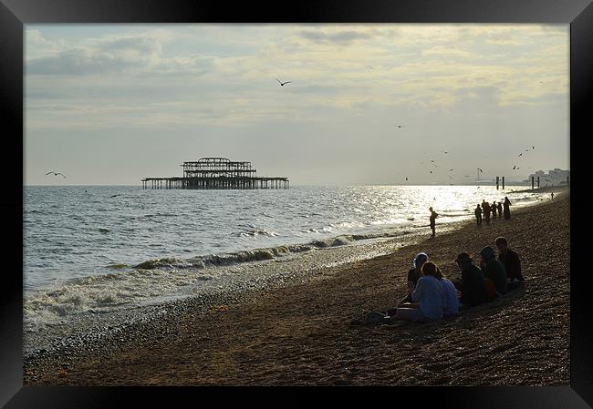 Brighton, West pier on a lazy afternoon Framed Print by Levente Baroczi
