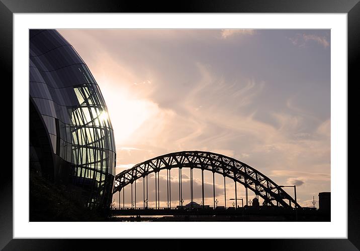 Newcastle Quayside Sunset Framed Mounted Print by Chris Chambers