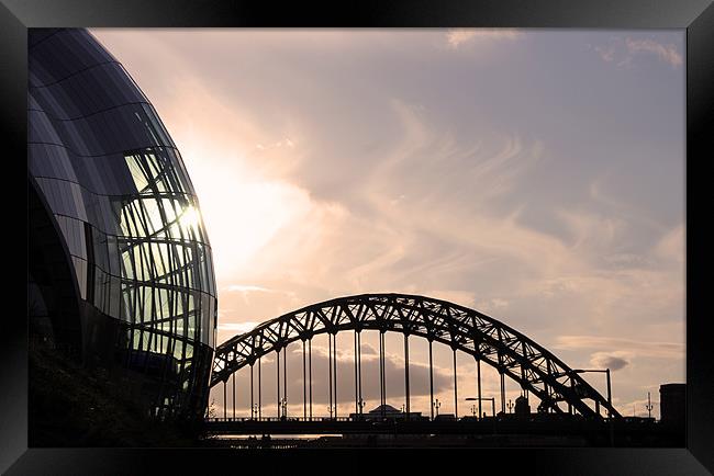Newcastle Quayside Sunset Framed Print by Chris Chambers
