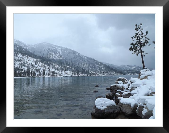 Winter at Lake Tahoe Framed Mounted Print by Aramis Hahne