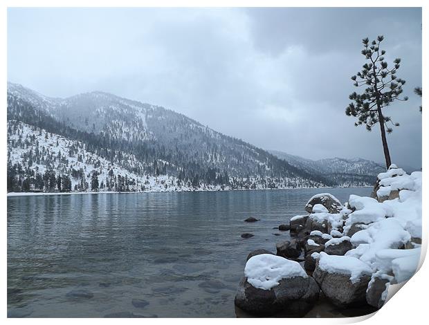 Winter at Lake Tahoe Print by Aramis Hahne