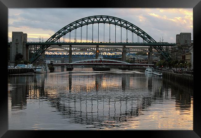 Tyne Bridge Sunset Framed Print by Chris Chambers