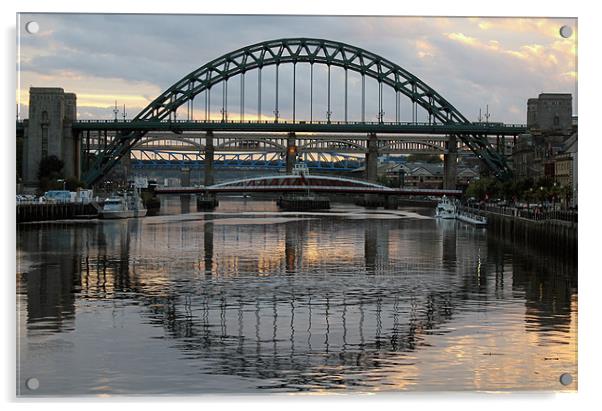 Tyne Bridge Sunset Acrylic by Chris Chambers