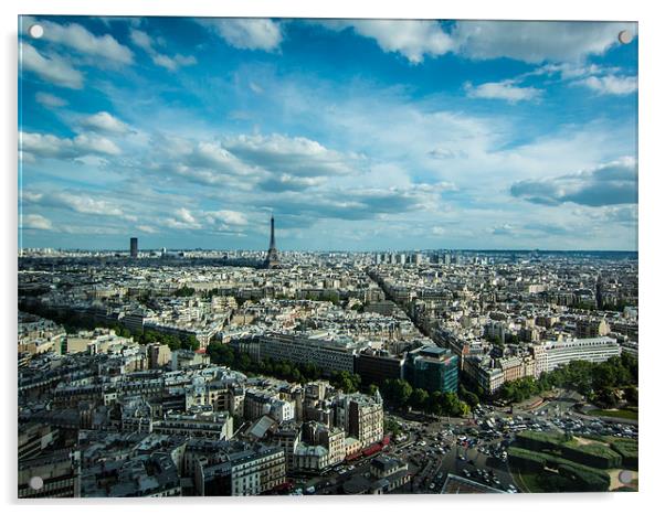 Paris Landscape Acrylic by P H