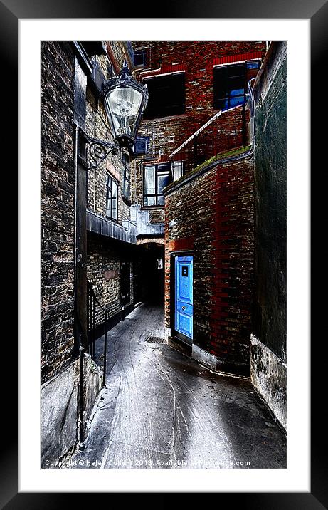 THE BLUE DOOR Framed Mounted Print by Helen Cullens