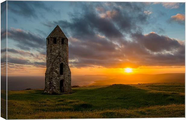 St Catherines Down Isle of Wight Canvas Print by Barry Maytum